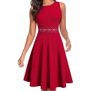 Red Sleeveless Womans Dress